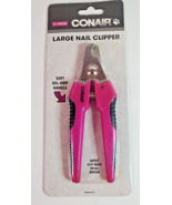 CONAIR Pet Large Nail Clipper Pink and Black for All Breeds Soft Gel Gri... - £11.61 GBP