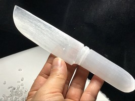 Natural Gypsum Crystal Carved Knife Reiki Healing Energy L050916-L - £41.65 GBP