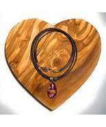 Resin Pendant with Blue Cornflower and Red Rose Petals on Dual Leather C... - $12.99