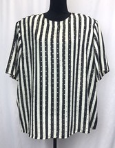 Jordan Women Label Women&#39;s Shirt SZ 22W/42 Sheer Polyester Striped &amp; Gol... - £9.50 GBP