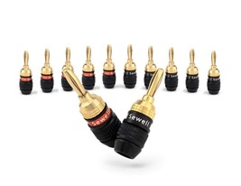 Deadbolt Banana Plugs 6 Pairs Gold Plated Speaker Plugs Quick Connect SW... - $40.17