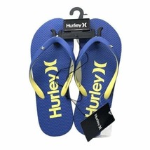 HURLEY WOMEN&#39;S BEKKA SIGNAL BLUE/ YELLOW FLIP FLOP SANDAL SIZE 9 - £12.20 GBP