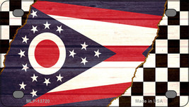 Ohio Racing Flag Novelty Mini Metal License Plate Tag - £11.74 GBP