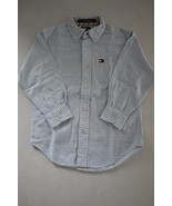 TOMMY HILFIGER Boy&#39;s Long Sleeve Blue Cotton Button Down Dress Shirt 4 - $12.86