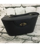 Vintage Purse Hard Shell Handbag Black Faux Leather Rockabilly Steampunk... - £22.19 GBP