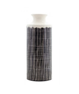 Terra Cotta Floor Vase with Black Criss Cross Pattern 24.75&quot;H - $2,036.65 MXN