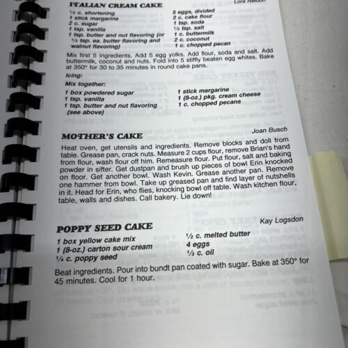 Vintage Cookbook Church Cook Book Spiral First Lutheran Tahlequah OK Candy Pies Item image 8