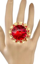 RedAcrylic CrystalS Adjustable Stretchable Statement Cocktail Bold Party... - $20.90