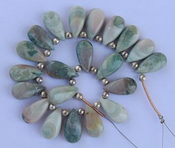 Natural, 20 piece smooth picasso jasper gemstone teardrop briolette beads, 10 x  - £55.61 GBP