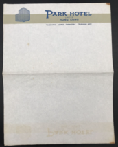 Vintage Park Hotel Limited Hong Kong Letterhead Parkhotel 8.5&quot; x 11&quot; Vellum - $18.50