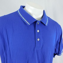 Robert Graham Men Blue Polo Golf Shirt Rainbow Trim Sz 2XL - £28.92 GBP