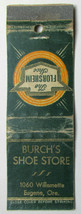 Burch&#39;s Shoe Store - Eugene, Oregon Florsheim Store 20 Strike Matchbook Cover OR - $1.50