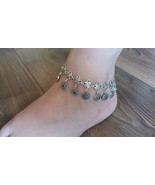 Zircon Silver Plated Ankle Drop Bracelet, Ankle Drop Bracelet - $40.00