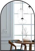 Wall-Mounted, Vanity Black Vertical Wall Decor Mirror With, And Living Room. - £83.12 GBP
