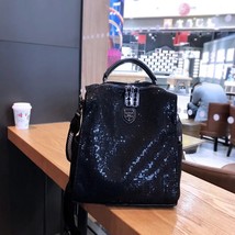 Women Fashion Backpa Retro Micro Leather Sequins  Bag Girl Personality S... - £153.02 GBP