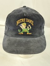 Vintage Notre Dame University Square Blue Corduroy Snapback Hat. Made In... - $18.70