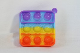 Novelty Keychain (new) SQUARE SILICONE - PURPLE, BLUE, YELLW/ORNG, COMES... - $7.27