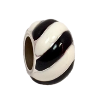 Brighton Candy Stripes Black and White Bead, J98371, New - $12.35