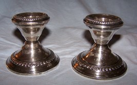 Pair of Weighted NS CO National Sterling Silver Candleholders - £19.52 GBP