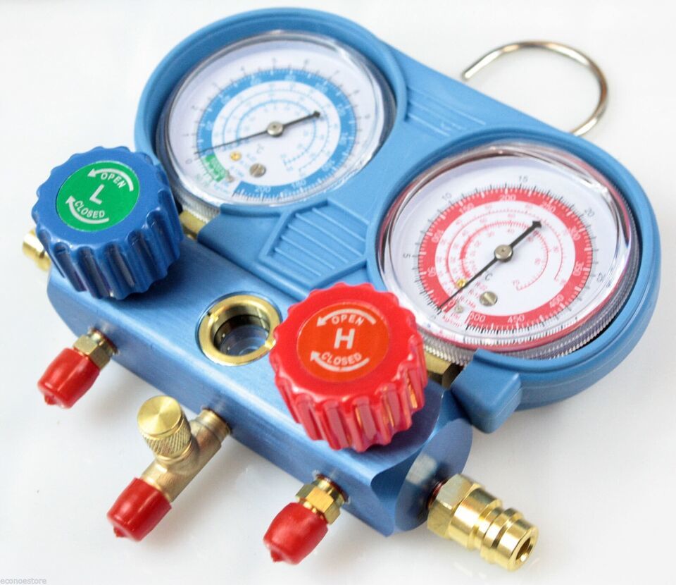 Flow Meter For R134a R134A AC HVAC DIAGNOSTIC TESTING CHARGING MANIFOLD GAUGE METER KIT W ...