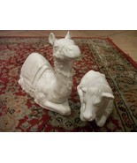 nativity scene  (camel and cow) avon collectables white porcelain 1987 n... - $49.00