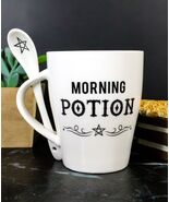 Witchcraft Wicca Morning Potion Pentagram Star Ceramic Coffee Mug And Sp... - $364.86 MXN