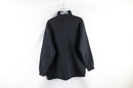 Vintage 90s Streetwear Womens Size XL Faded Striped Turtleneck Sweatshirt Black - £46.50 GBP