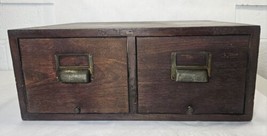 Vintage GLOBE WERNICKE Oak 2 Drawer Index Card File Cabinet - $108.90