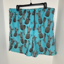 Ingear Men&#39;s XXL 44-46 Elastic Waist Blue Pineapple Print Swim Trunks Sh... - $14.13