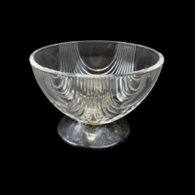 Vintage Depression Etched Crystal Bowl Candy Dish Footed Silver Base 3 1/2&quot;  - £39.52 GBP