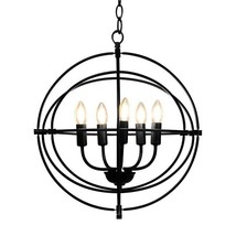 5 Light Brass Rustic Industrial Rotating Metal Chandelier - $2,680.67 MXN