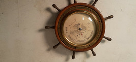 Vinatge Swift and Anderson Barometer, Boston 1950&#39;s, Mahogany Ship&#39;s Wheel - £14.02 GBP