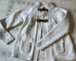 OshKosh Girl Sweater Cream Cardigan With Toggle Buttons Size 8 Fisherman - £14.76 GBP