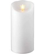 RAZ Imports 3.5&quot;x7.5&quot; LED Moving Flame White Pillar Candle Ivory &amp; White... - €25,58 EUR