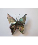 Taxco Butterfly Sterling Silver Abalone Brooch Signed Designer Pin 2&quot; Sh... - £33.86 GBP