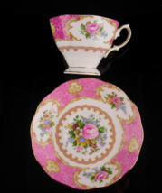 Pink Royal Albert teacup - Vintage Rococco style - Lady Carlyle - gift for mom - - £44.10 GBP