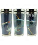 Star Trek: The Original Series Enterprise 16 oz Metal Full Color Travel ... - £18.25 GBP