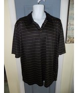 Grand Slam Golf Black &amp; Gold Striped Short Sleeve Polo Shirt Size XLT Me... - $30.83 CAD