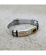 Men&#39;s Silver &amp; Gold Stainless Steel Jesus Bracelet - $15.51 CAD