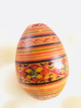 Vintage turned wood Hand Painted Wooden Egg 2&quot; - $9.87