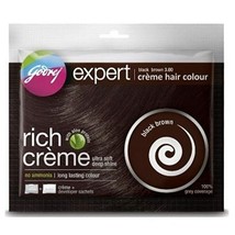 Godrej Rich Creme Hair Colour - 20g + 20ml, Black Brown - (Pack of 1) E350 - £5.89 GBP