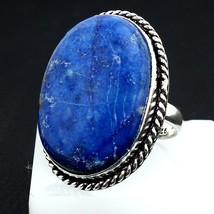 Natural Blue Lapis Lazuli Oval Gemstone Handmade Ring Gift Jewelry Size 8.5 - £5.35 GBP