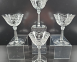 4 Fostoria Romance Champagne Glasses Set Vintage Clear Floral Etch Stem ... - $66.20