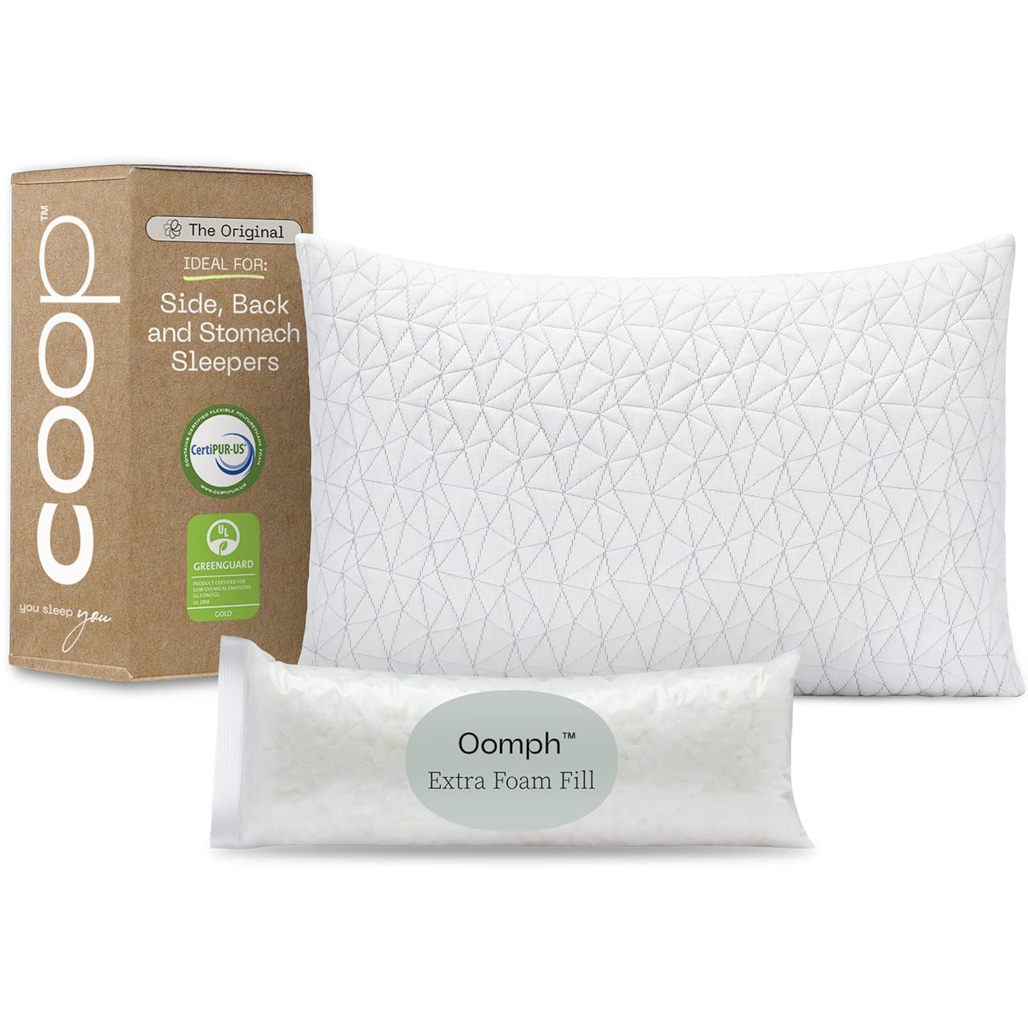 Original Loft, Queen Size Bed Pillows For Sleeping - Adjustable Cross Cut Memory