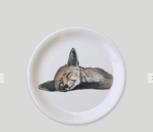 Primary image for Artist Designed Made in Sweden Collectible Felix Fox Mini Tray Beechwood