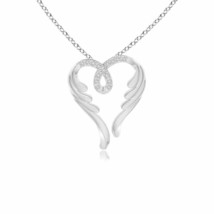 ANGARA Natural Diamond Angel Heart Pendant Necklace in 14K Gold (HSI2, 0.06 Ctw) - £423.73 GBP