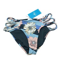 O&#39;Neill Blue Full Coverage Roxbury Boulders Swim Bikini Bottom Floral Blue S - £11.38 GBP