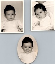 Vintage 1940s Cute Baby Boy Veto Portraits Black White Photos Lot of 3 - £10.38 GBP