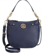 NWT Tommy Hilfiger Sadie Pebbled Leather Crossbody Purse in Navy MSRP $118 - £55.78 GBP