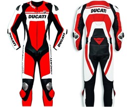 DUCATI Motorcycle Cow Leather Suits Motorbike Sports Racing Men Custom Made Suit - £221.98 GBP